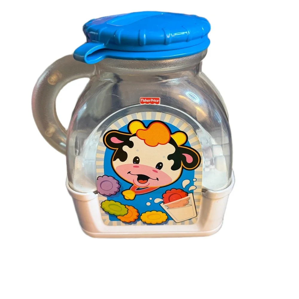Vintage Fisher-Price‎ Kids Moo Sounds Milk Jug Bottle Cow w/ 5 Number Cookies